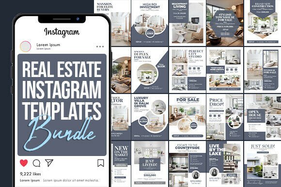 Download Real Estate Instagram Templates Bundle - Instagram Collection