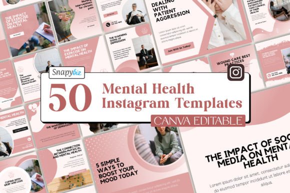 Download Mental Health Instagram Canva Templates - Instagram Collection
