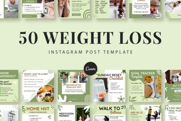 Download Weight Loss Instagram Canva Templates - Instagram Collection