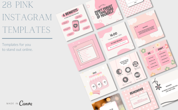 Download Pink Instagram Canva Templates - Instagram Collection