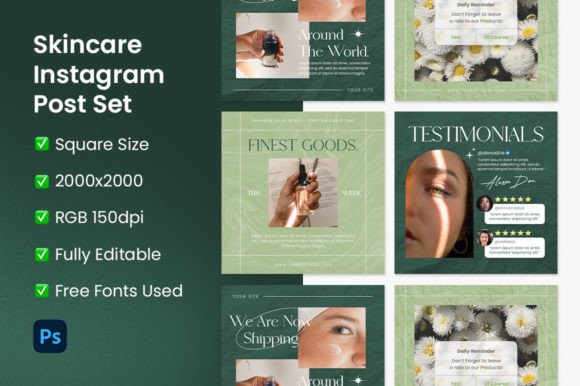 Download Skincare Instagram Post Set - Instagram Collection
