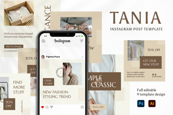 Download Tania Fashion Instagram Post Template - Instagram Collection