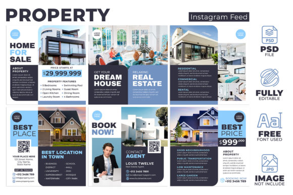 Download Real Estate #02 Instagram Feeds Pack - Instagram Collection