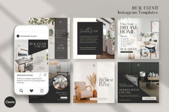 Download Real Estate Instagram Templates CANVA - Instagram Collection