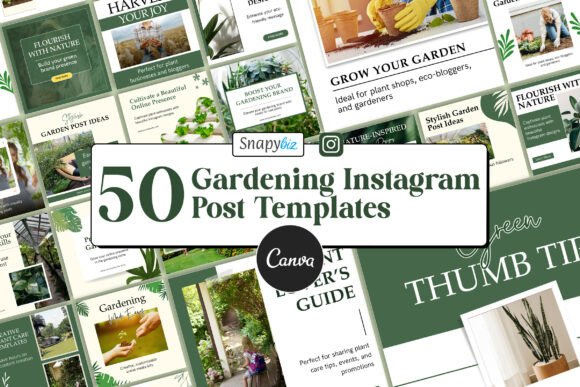 Download Gardening Instagram Canva Post Templates - Instagram Collection
