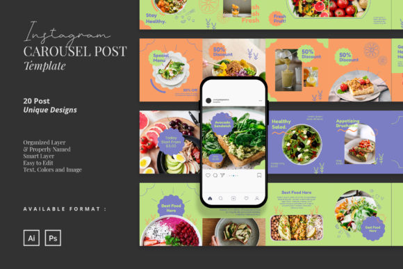 Download Healthy Food Carousel Instagram Post - Instagram Collection