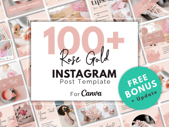 Download Rose Gold Instagram Canva Template - Instagram Collection