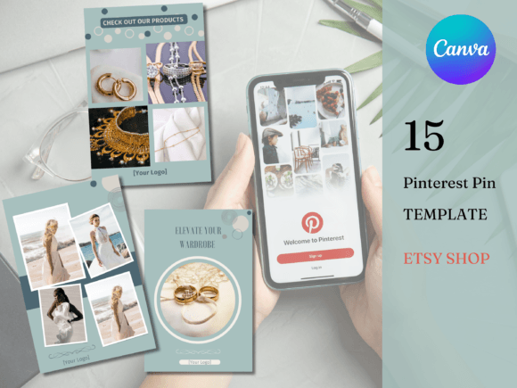 Download Etsy Shop Pinterest Pin Templates Canva - Pinterest Collection