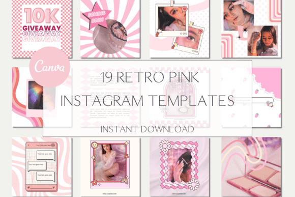 Download Pink Retro Instagram Editable Template - Instagram Collection